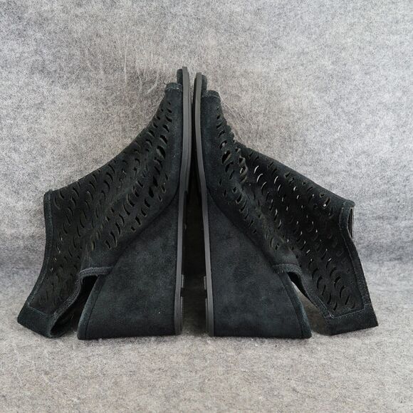 Via Spiga Shoes Womens 9 Sandal Bootie Wedge Ankle Strap Leather Open Toe Black - Picture 10 of 14